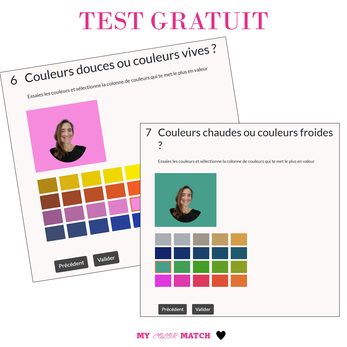 test gratuit colorimétrie femme en ligne avec photo peau visage 12 saisons